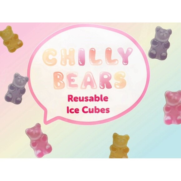 Chilly Bears Reusable Ice Cubes New In Bag 32 Pieces BPA Free Assorted Colors - Picture 1 of 4